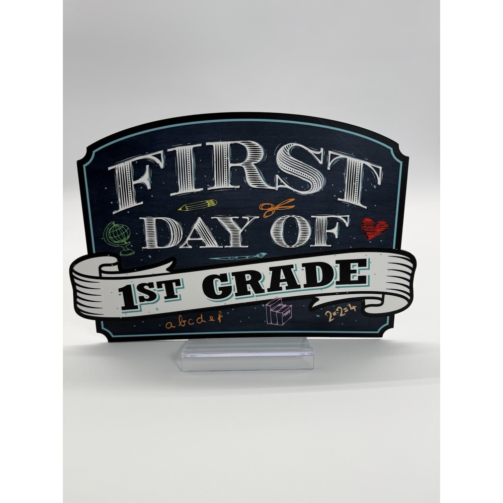 Wood Signs First Day of Preschool -Kindergarten -1st Chalkboard Style Board - Picture 4 of 13